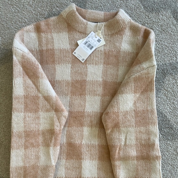 Mango Perkins Collar Check Sweater - size medium - Picture 2 of 3